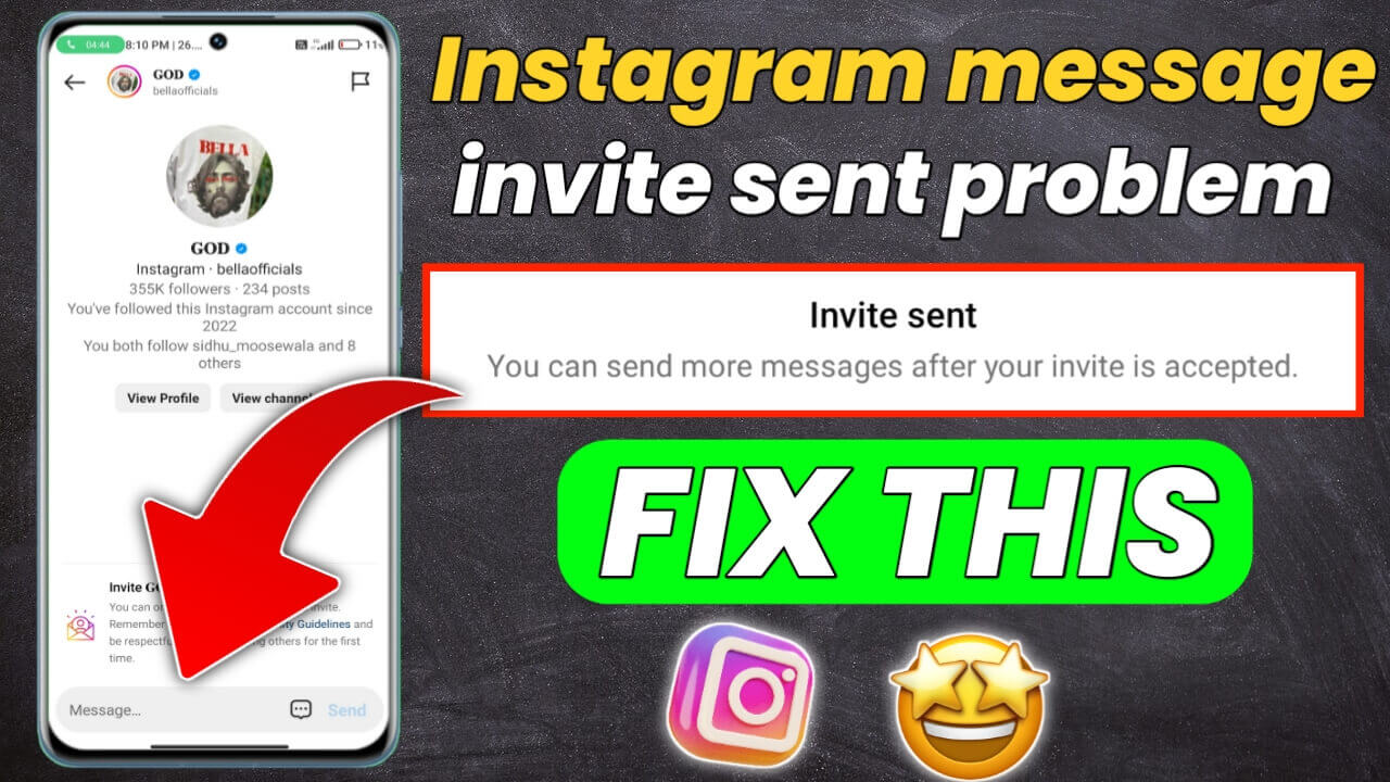 instagram message invite sent problem