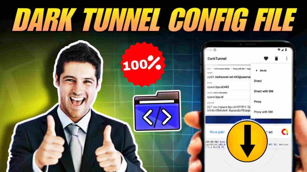 Dark Tunnel App क्या है? फ्री इंटरनेट और Dark Tunnel Config File की पूरी जानकारी (2025) 1 Dark Tunnel Config File